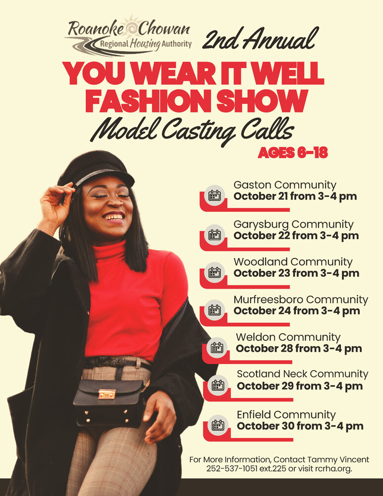 2024 2nd annual you wear it well fashion show model casting call flyer. All information in this flyer is listed above.