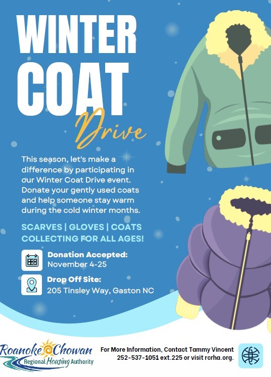 Winter coat drive flyer. All information on this flyer is listed above.