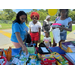 Attendees at the Back to School Bash getting school supplies.