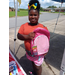 Young lady getting school supplies.